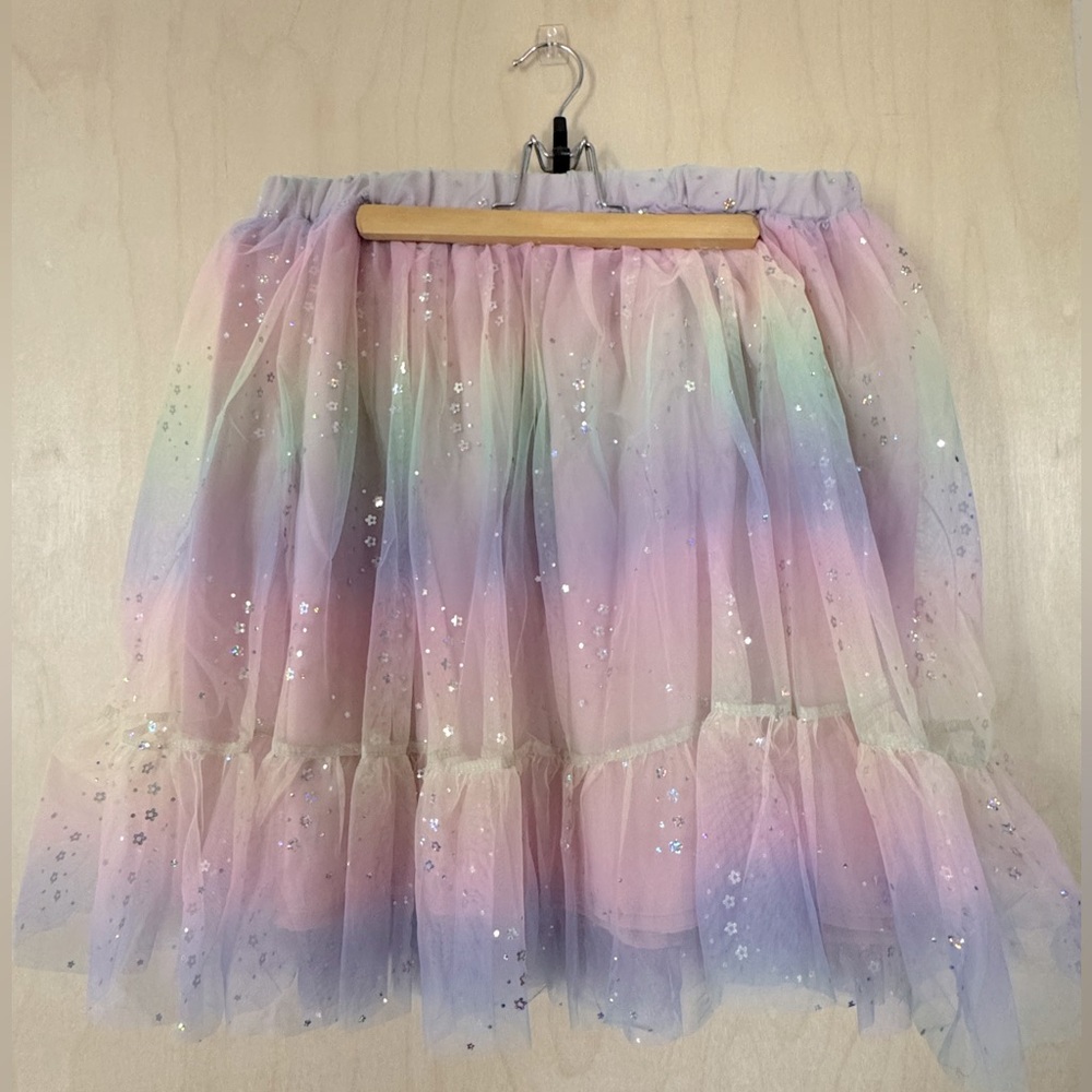Smak Parlour Twirl Power Flare Skirt in Rainbow Ombré